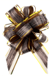7.5" Mixed Fabrics Printed pattern Pull Bows - CHOCOLATE 50/cs