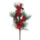 11" Berry pine pick with frosted cedar & fruit