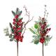 13"  Lightly Frosted Pine/berry pick - 2 styles