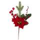 6" Poinsettia Pick with pine