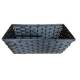 Black rectangular bamboo basket - Small 9.2”x6”x5.2”H