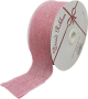 WRB01PK - Pink wired burlap ribbon 25 yard/roll - 2.5" wide