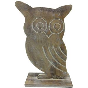 Wooden vintage Owl - Small 4"x6.5"H