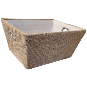 Rectangular All Natural Jute basket with natural Sisal liner 11"x8"x5"H