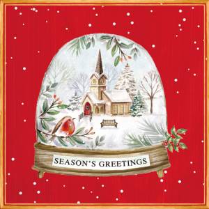 313423 - Lunch Napkins - Season's Greetings Snow Globe