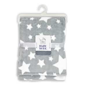 Coral fleece blanket STARS pattern - GREY
100% Polyester, 30"x36"