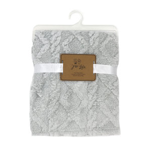 Soft Sculpted Sherpa Blanket: Grey 100% Polyester, 30"x36" 