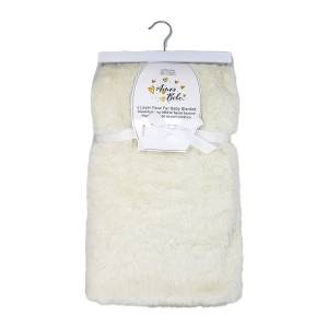 2 Layer Ivory Luxury Faux Fur Plush Blanket