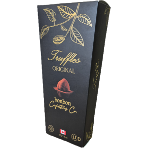 Bonbon Confections Original dusted cocoa truffles - BLACK 45 gr., 28/cs