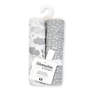 620281026171/ 2-Pack Muslin Swaddle Blankets - GREY Sweet Dr