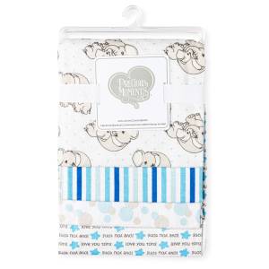 Precious Moments pack of 4 flannel receiving blankets - BLUE 30"x30"
100% Flannel Cotton