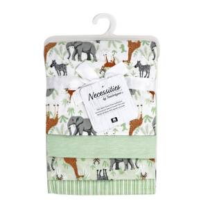 Necessities by Tendertyme  4 Pack Receiving Blankets - SAFARI 28"x26"