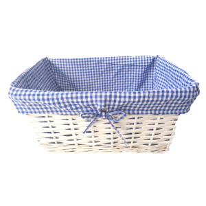 Baby blue white willow basket with blue theme fab