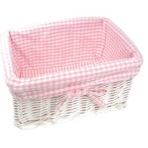Baby pink white willow basket with pink theme fab