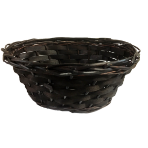Oval willow and chipwood white basket