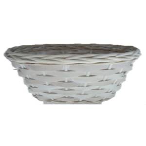 CBL836V - Oval willow and chipwood white basket