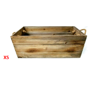 CBX660TXS - XS wood containers with rope handles 14"x6"x6"H