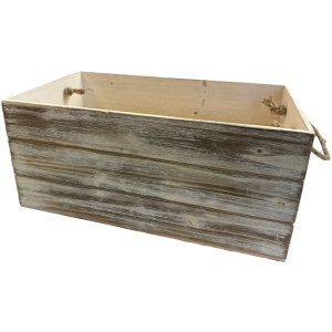 Large Wood rustic look container with rope handles 18"x10"x8"H