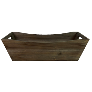 Wood container with side handles 16"x7"x6"H