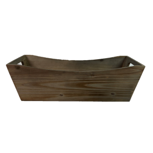 Wood container with side handles 18"x8"x6"H