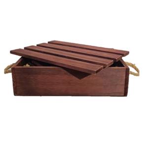 Small Rectangular wood crate with detachable cover 13"x9"x4"H
