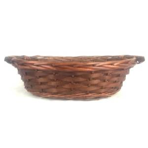 CBY611V14 - Willow & Chipwood tray with wooden handles 14"x9