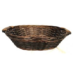 CBY612V19 - Willow & Chipwood dark basket with wooden handle