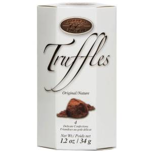 Chocolat Classic Belgian chocolate truffles WHITE hexagonal box 34 gr., 24/cs