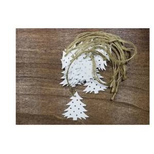 Bundle of white wooden hanging Tree 2.4" (12 trees/bundle)