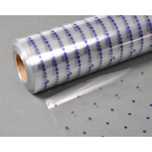 PURPLE DOTS Printed Cellophane roll  40"x100'