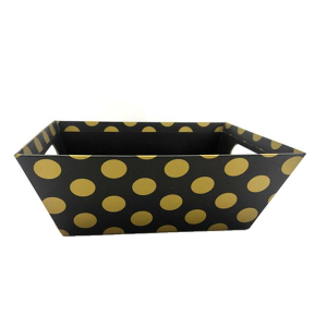 CMT906BKD - Small Market tray - BLACK WITH GOLD DOTS