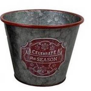 Small Round "Celebrate the season" metal container
