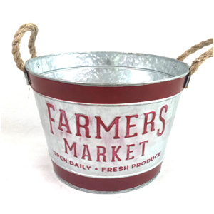 CTF719FM - Galvanized Farmer's Market metal container