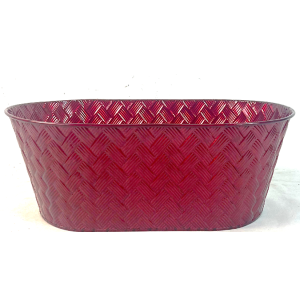  Oval metal container "Woven Red" 14"x8"x5
