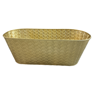 Oval metal container "Golden weave" 15"
15"x6.75"x6"H
