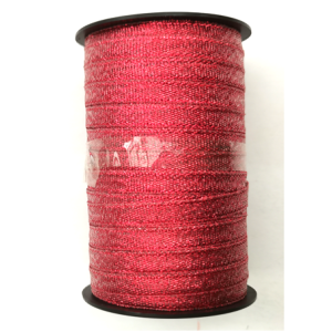 Metallic glitter Ribbon 6 mm wide (1/4") - 50 Yards - RED