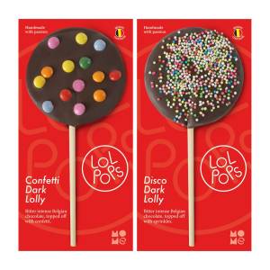 HM26L-2 / Dark chocolate lolly - 2 Styles 26 gr., 24/cs