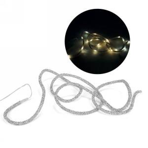 Illuminated silver garland approx 80"