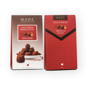 Made Chocolates Cocoa Truffles with maple 100 gr. 12/cs