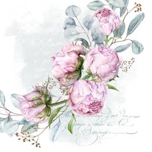 Lunch Napkins - Pink Florals 6.5"x6.5"