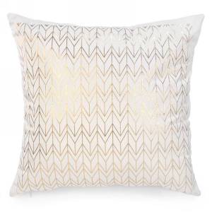 775093411544 - White cushion with gold pattern 17"x17"