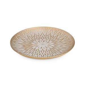<p>Gold &amp; white plate 12"D</p> 