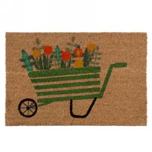Coir mat - Floral Wheelbarrow 16"x24"