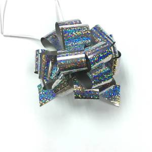 PB5HSL - 5" Holographic Pull Bows - 50 bows/case - Silver