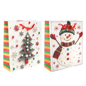 XL Christmas Gift Bags - 2 assortment
Knit-look snowman, and Felt-look tree
12"x15"