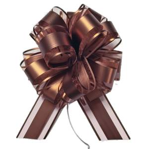7.5" Mixed Fabrics  Pull Bows - COPPER 50/cs
14 loops, 2" wide ribbon, 7.5" Diameter