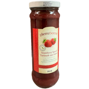 Pierrebonne Strawberry Spread 250 ml., 12/cs
KOSHER, VEGAN - All Natural Ingredients