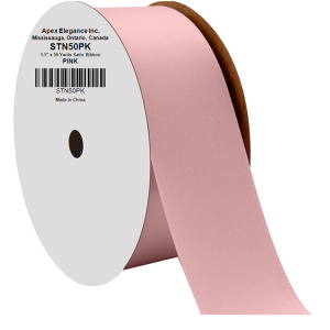 STN50PK - 1.5" Wide Satin ribbon, 50 yards - PINK