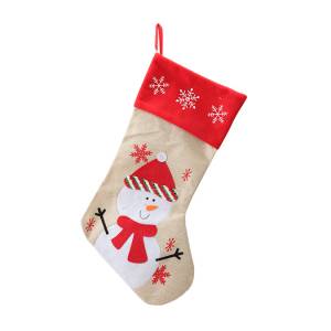23" Fabric snowman stocking - burlap designs 