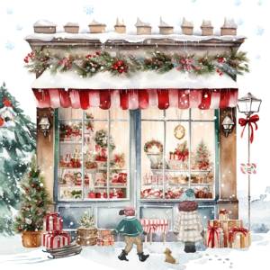 Lunch Napkins - Christmas Boutique 6.5"x6.5"